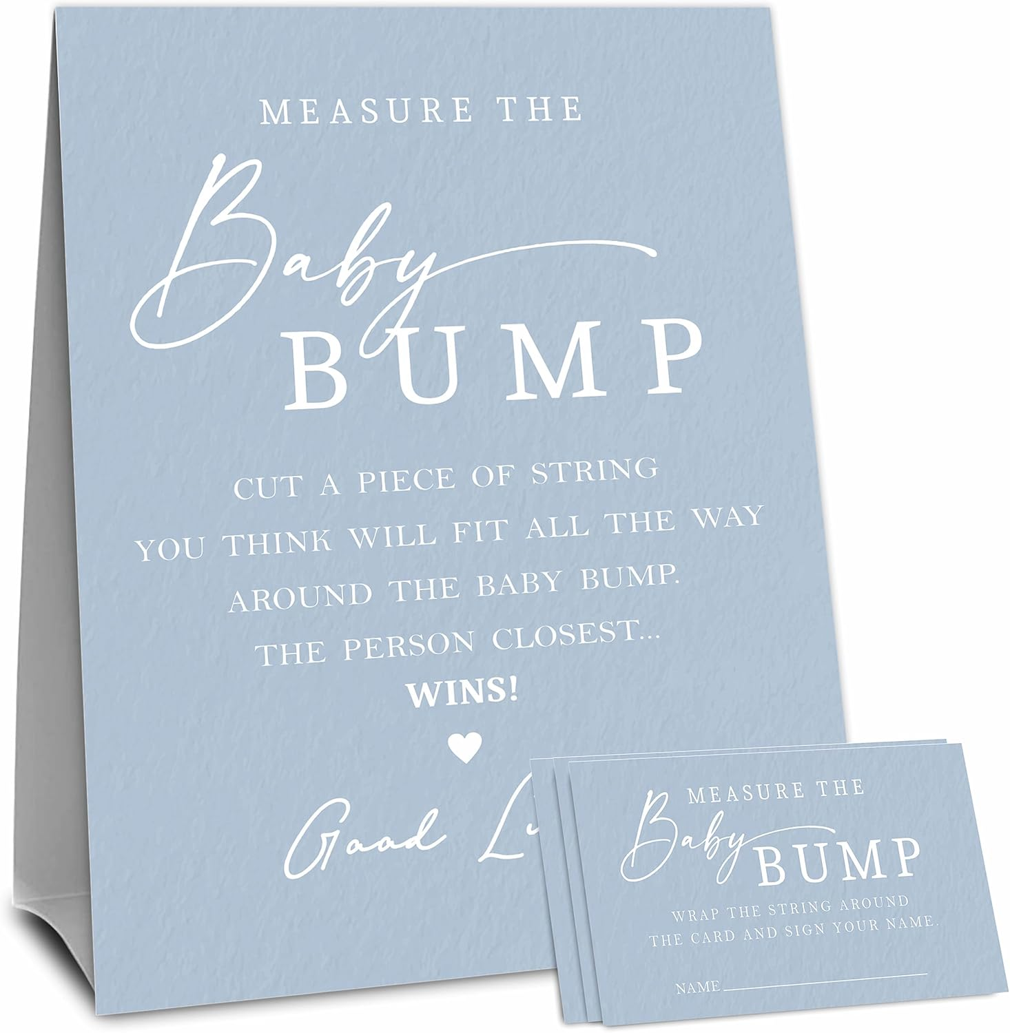 Pink Baby Shower Measure the Baby Bump, Measure Mommy'S Belly Game Set - 1 Self-Standing Sign and 50 Tickets - Gender Reveal, Baby Shower, Baby Announcement Activity & Party Favor Supplies - A09