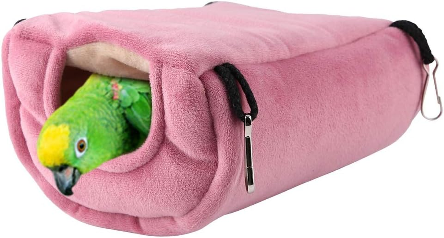 Winter Warm Bird Nest, Windproof Warm Parrot Nest Plush Hammock Hanging Swing Bed Cave for Pet Bird(Large) image number 2