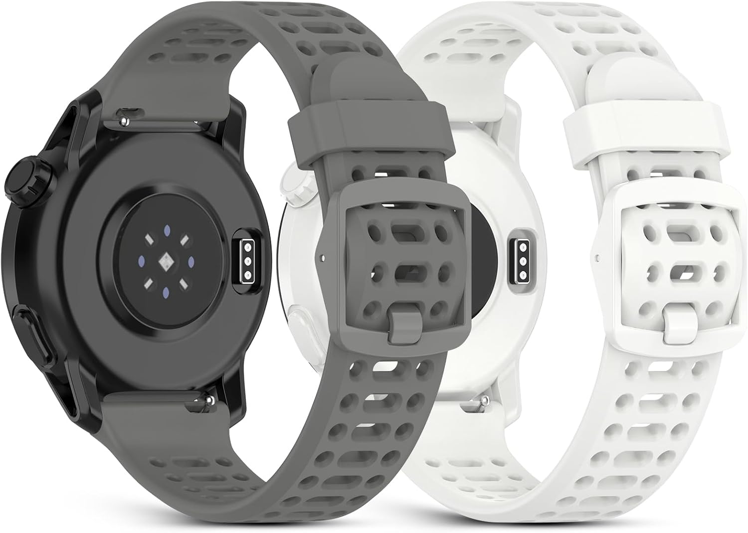 CHULN Pack of 2 Silicone Wristbands Compatible with Coros Pace 3/Apex 2 Pro/Apex Pro/Apex 46 Mm, 22 Mm Adjustable Sports Replacement Strap for Coros Pace 3 image number 1