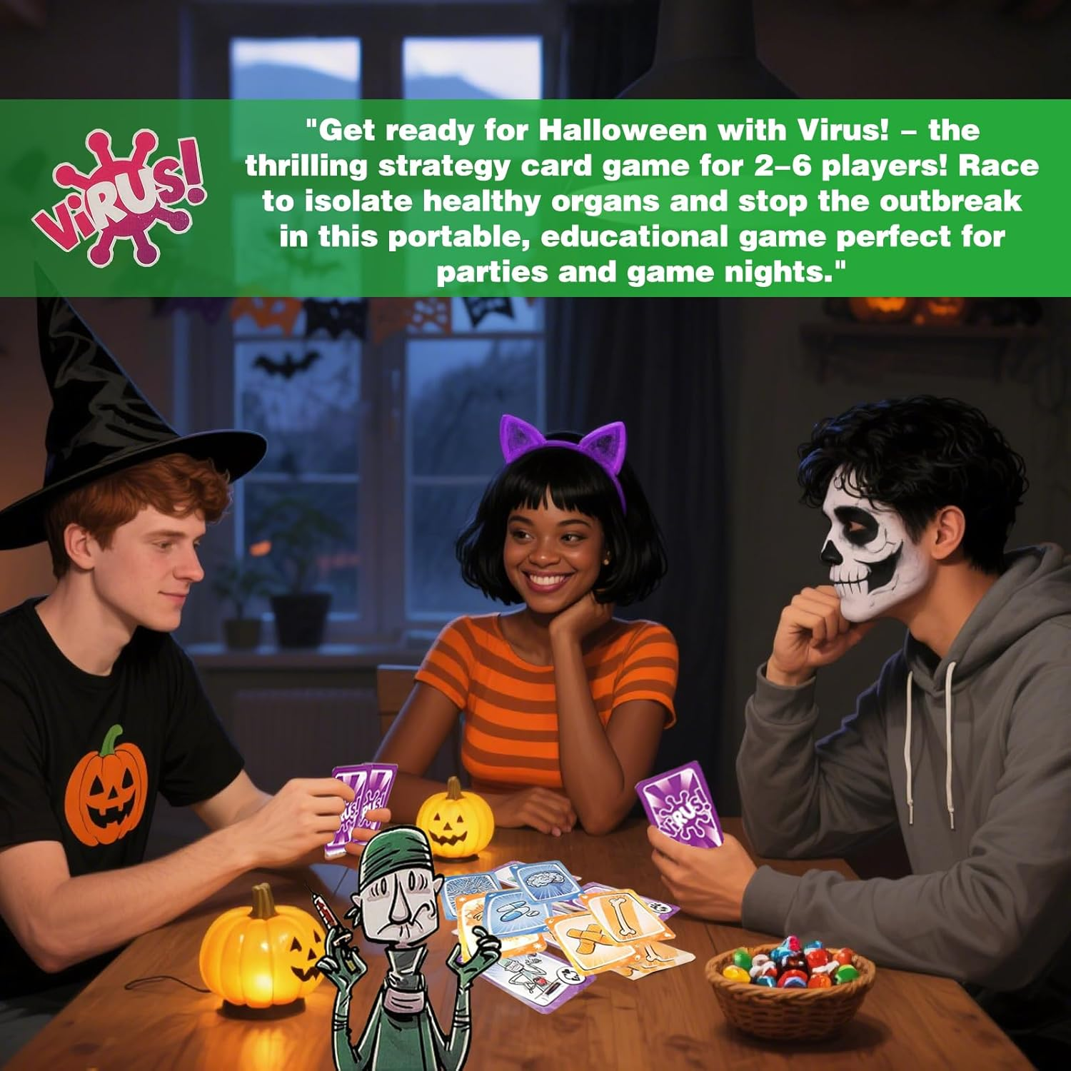 Virus! Card Game - Board Game for 2-6 Players | Isolate Healthy Organs & Stop Virus Outbreak | Competitive Strategy Cards Board Game image number 6