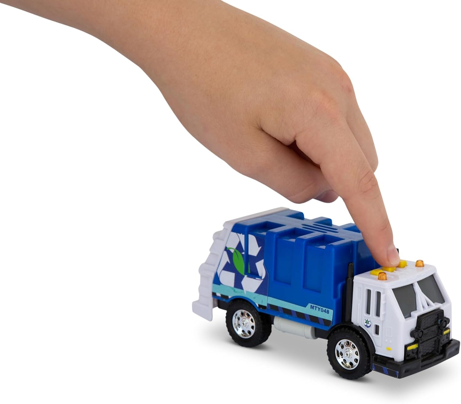 Mighty Fleet Toughest Minis 5" Garbage Truck Toy W/Lights & Sounds, Realistic Design & Batteries Included - Age 3+ image number 2