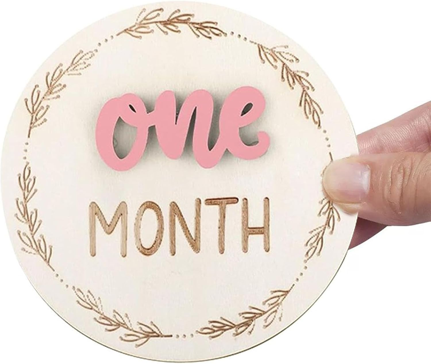 Baby Monthly Birthday Card - 3D Announcement Disc for Photos 7 Pieces - Decorative Discs Marking Month, Photo Cards Evolution Birth Boys Girls image number 1