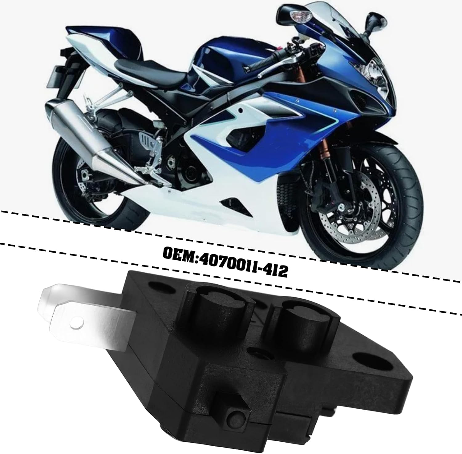 Emagtech Motorcycle Front Brake Light Switch 4070011-412 Compatible with Suzuki GSX-R 600 U3 K6 image number 6