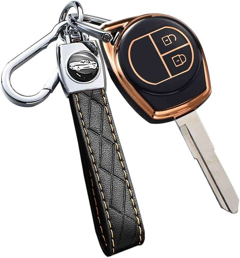Ontto TPU Car Key Fob Cover Fit for Suzuki Amagatarai Shangyue SX4 Swift Liana Alto Igins Esteem Baleno GR Key Case Key Bag Shell Keyring Key Holder Keychain Accessories