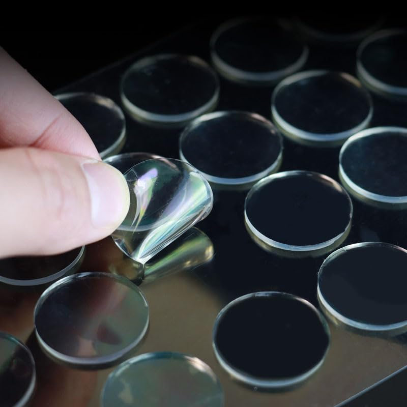 Manusticker Nano Double Sided Stickers - Office Glue - Clear - Circle (Ellipse, Rectangle) - 336 Pcs / 8 Sheets (Ellipse 320Pcs)