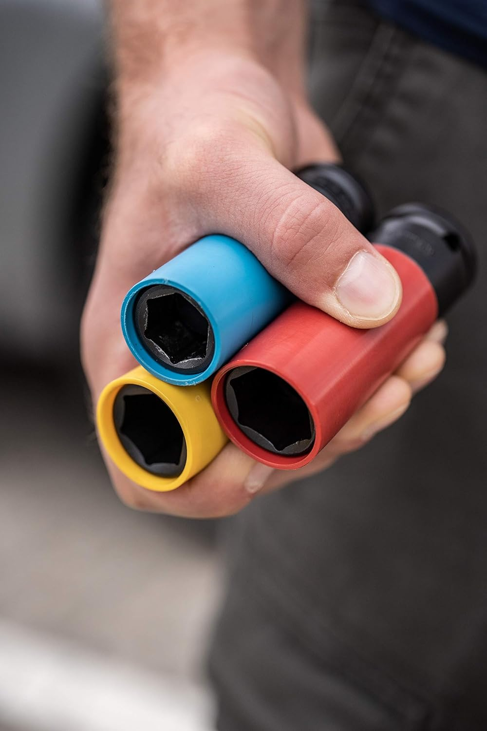 Hazet 903SPC/3 Hexagon Impact Socket with Rotating Plastic Sleeve Set (3-Pieces) image number 5