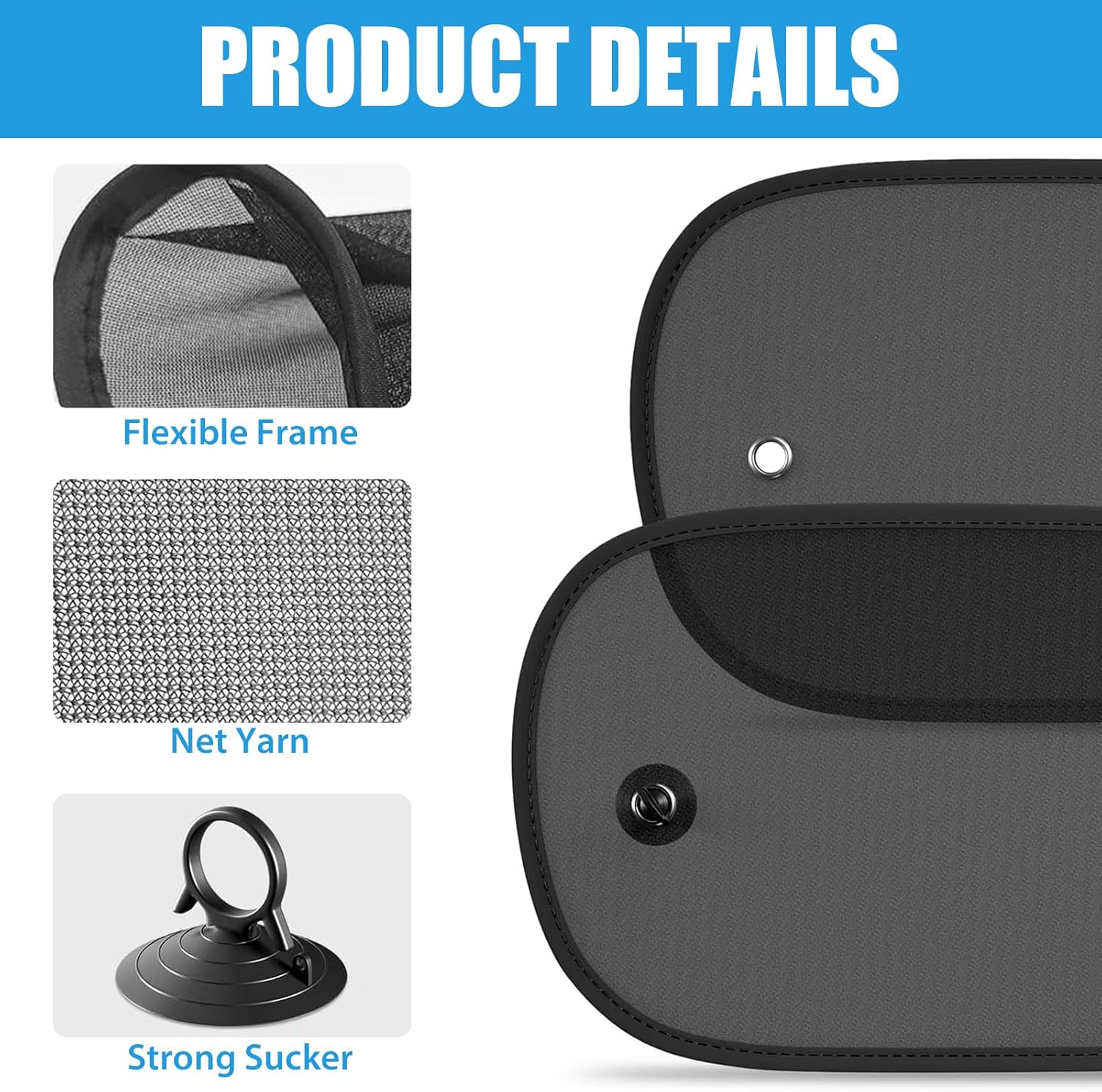 MAEZOE Suction Cup Car Sunshade Visor &ndash; Strong Hold, UV & Glare Protection, Adjustable Angle &ndash; Great for Daily Driving, Road Trips, Family Cars & Commuters image number 4