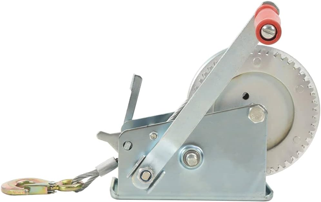 Heavy Duty Hand Winch 1360 Kg 3000 Lbs Manual Crank Boat Trailer Cable Hoist, Durable Iron Construction, 10M Cable Length for Pickup Trucks & Versatile Mobile Pulling Applications image number 2