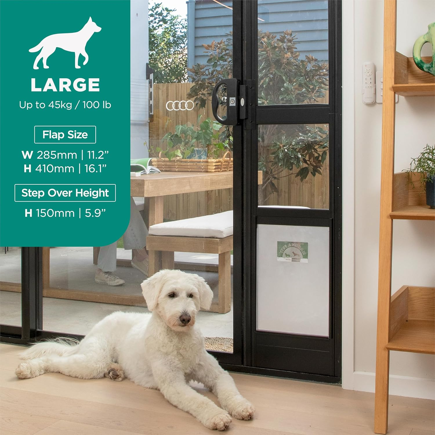 Large Black Glass Patio Pet Door image number 3