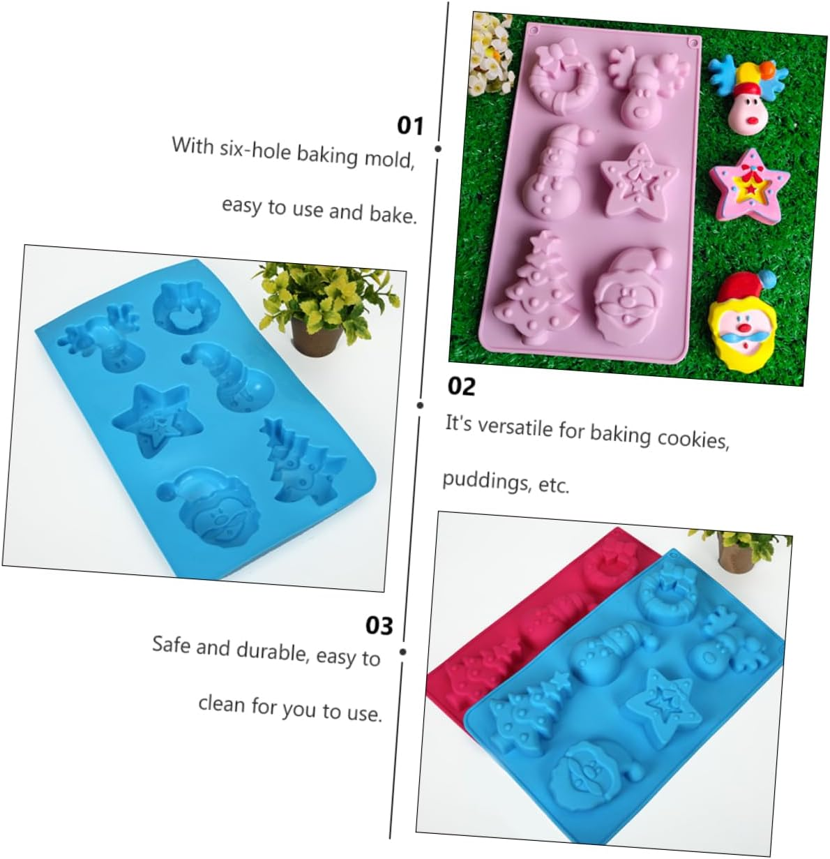 LABRIMP Christmas Tree Cake Mold Silicone Baking Mold Reusable for DIY Baking for Making Festive Celebrations Random image number 4