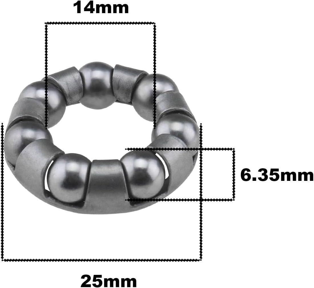 YINETTECH 4Pcs Bike Ball Bearing Retainer 7 Balls Bicycle Repair Accessories Ball Bearing Cage Bicycle Ball Bearing for Bike Front Wheel Ball Bearing Bracket, 1/4'' X 7 Balls image number 6