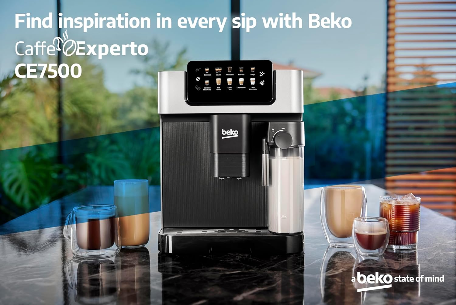 BEKO Caffeexperto Automatic Espresso Machine CEG 7348 X with Milk Frother and Cup image number 3