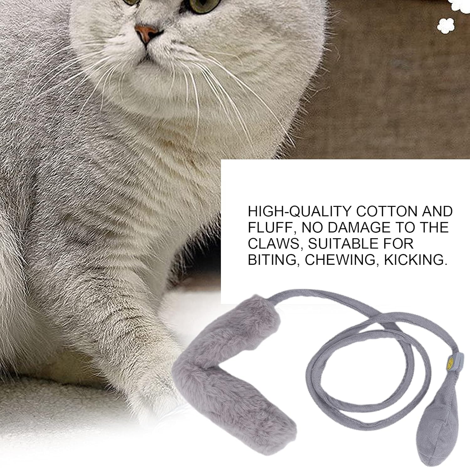 Pet Funny Cat Toy, Simulation Vibrating Fish Funny Cat Stick Toy, Floppy Fish Catnip Cats Toy Interactive Cat Toy for Cat Exercise (Dog Tail) image number 4