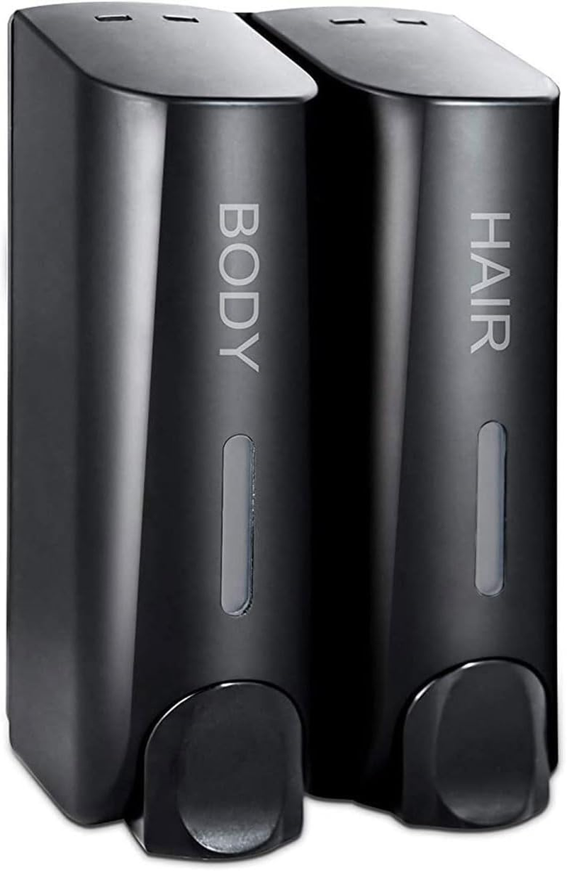 AIMALL 1/2/3Pcs Wall-Mounted Soap Dispenser for Bathroom and Kitchen, Chamber Shampoo, Shower Gel, and Hand Soap Holder, ABS Plastic, 350Ml Capacity