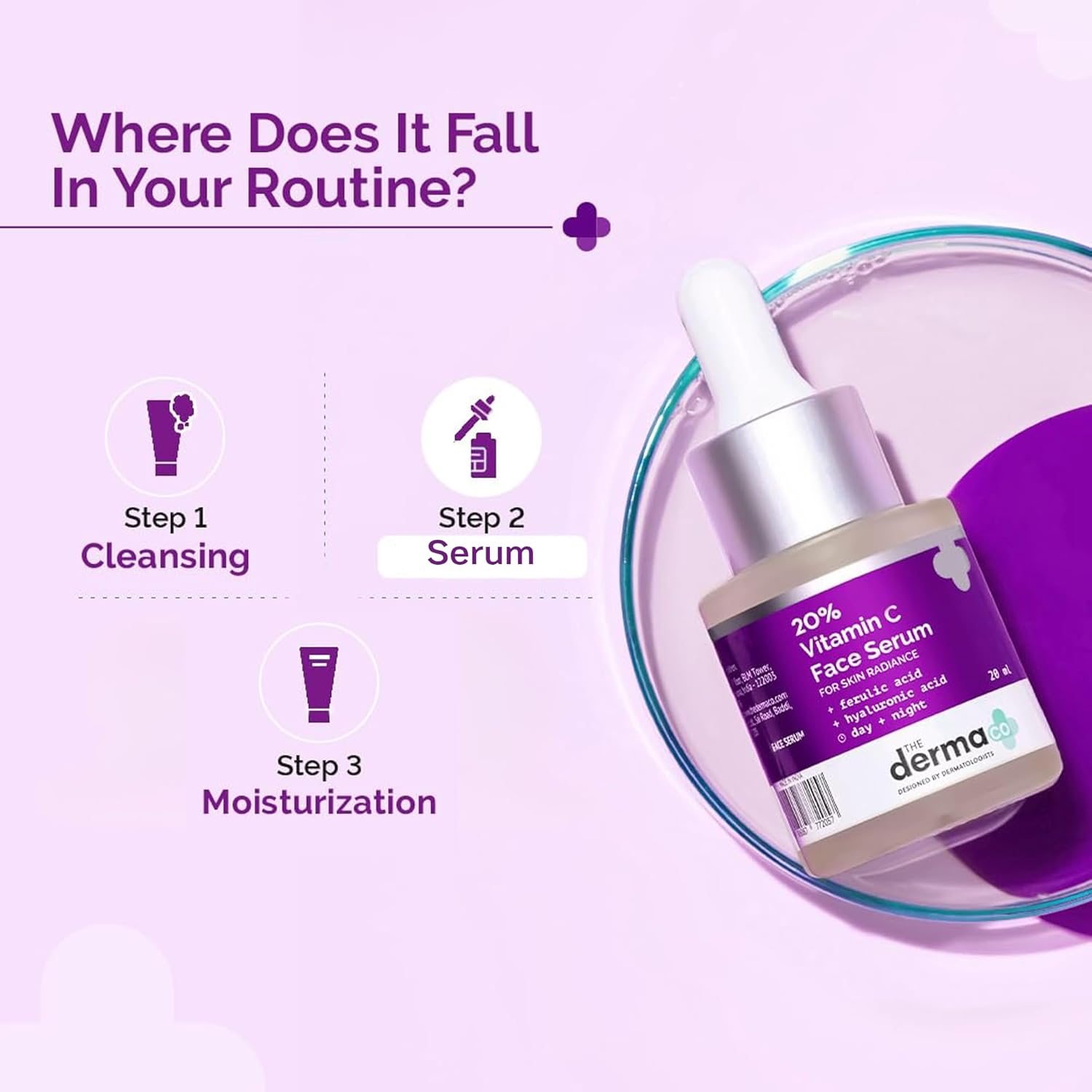 The Derma Co 20 Vitamin C Serum for Skin Radiance Multicolor image number 5