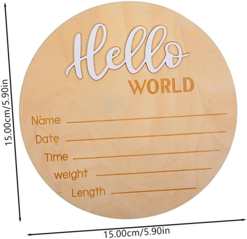 2Pcs Wooden Name Sign Announcement Sign for Newborn Photo Prop Decor for Nursery Cards image number 1