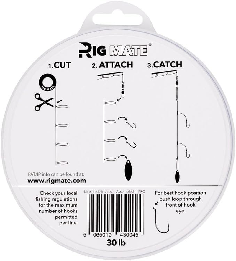 Pre-Tied Dropper Loop Rigs - 30 Lb. Tested Fishing Line Spool - 80 Loops 18 Inches Apart with 5.5 Inch Loop Size - Perfect for Saltwater & Freshwater Fishing. Perfect for Snapper & Other Game Fishing.