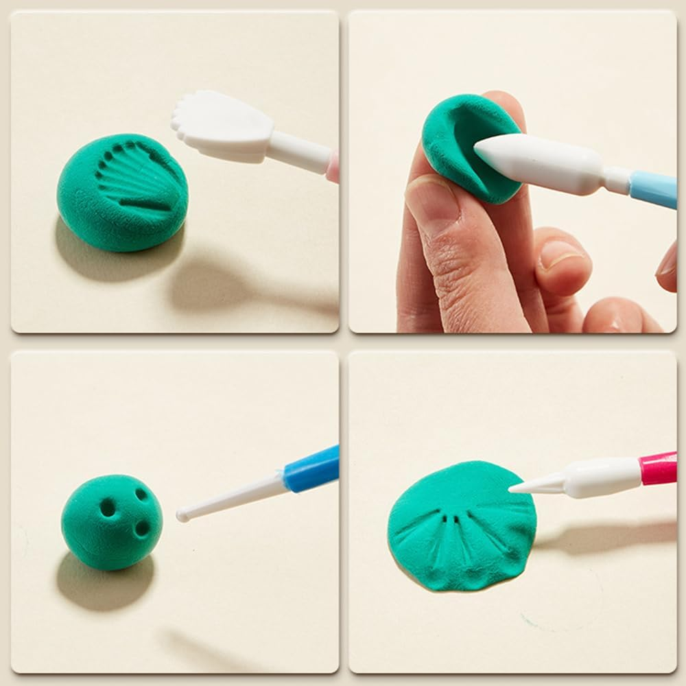 9-Piece Polymer Clay Tools Set - Dual-Ended Sculpting Tools Kit for Clay Modeling, Fondant & Cake Decorating (18 Shapes, Food-Safe PP+ABS)