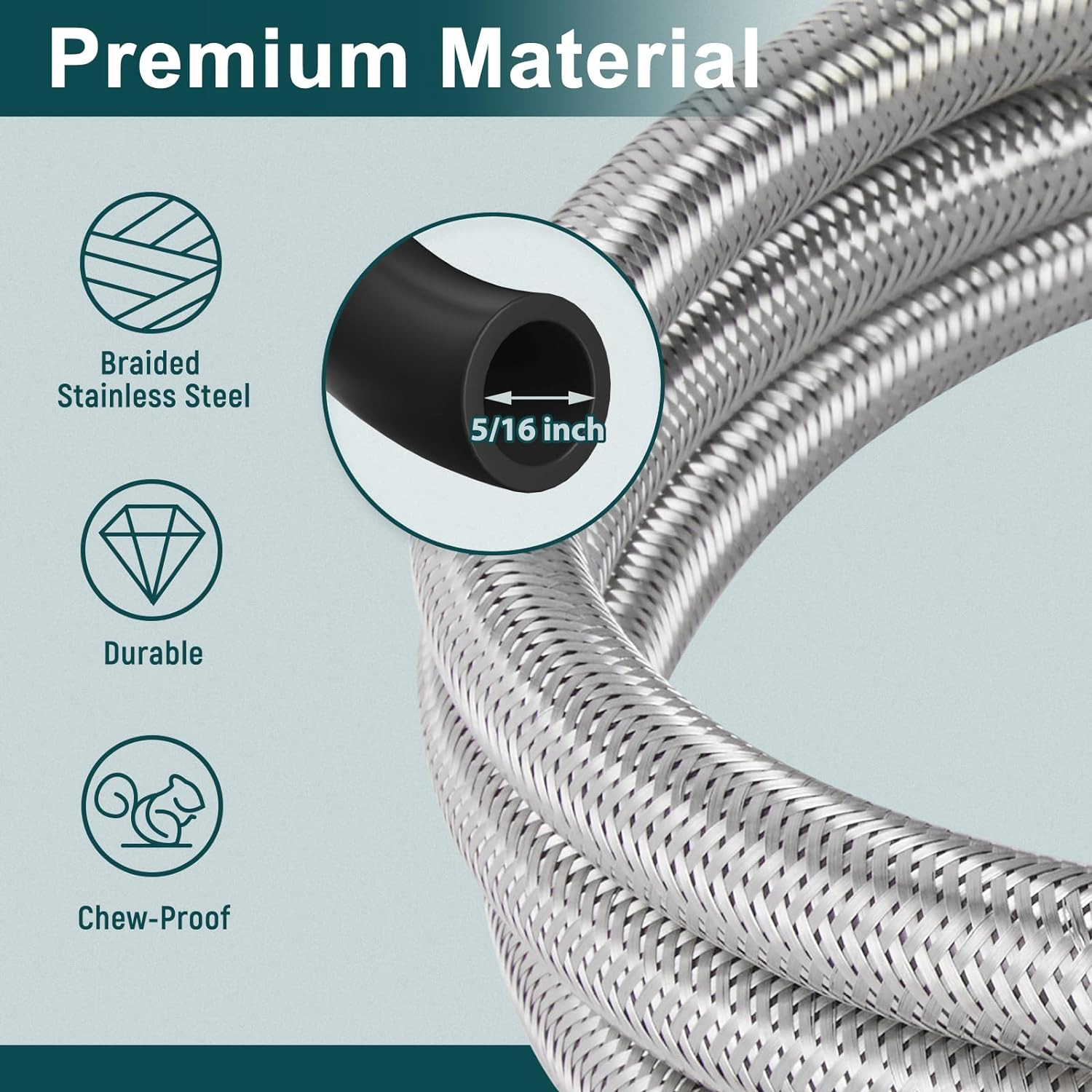 GASPRO 8-Foot 20 PSI High Pressure Adjustable Propane Regulator with Stainless Steel Braided Hose, Gas Grill LP Regulator Forturkey Fryer, Burner, Cooker, Grill, Firepit and More, 3/8 Female image number 2