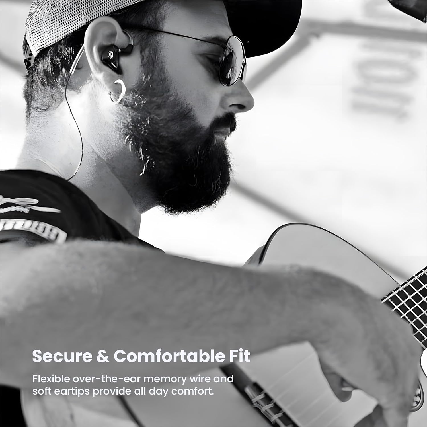 BASN Bsinger Professional in Ear Monitor Headphones, Dual Drivers MMCX IEM Earbuds with Mic, Clear Sound Hifi Earphones for Musicians Drummers and Stage (Black, MMCX) - Black,2-Pin image number 3