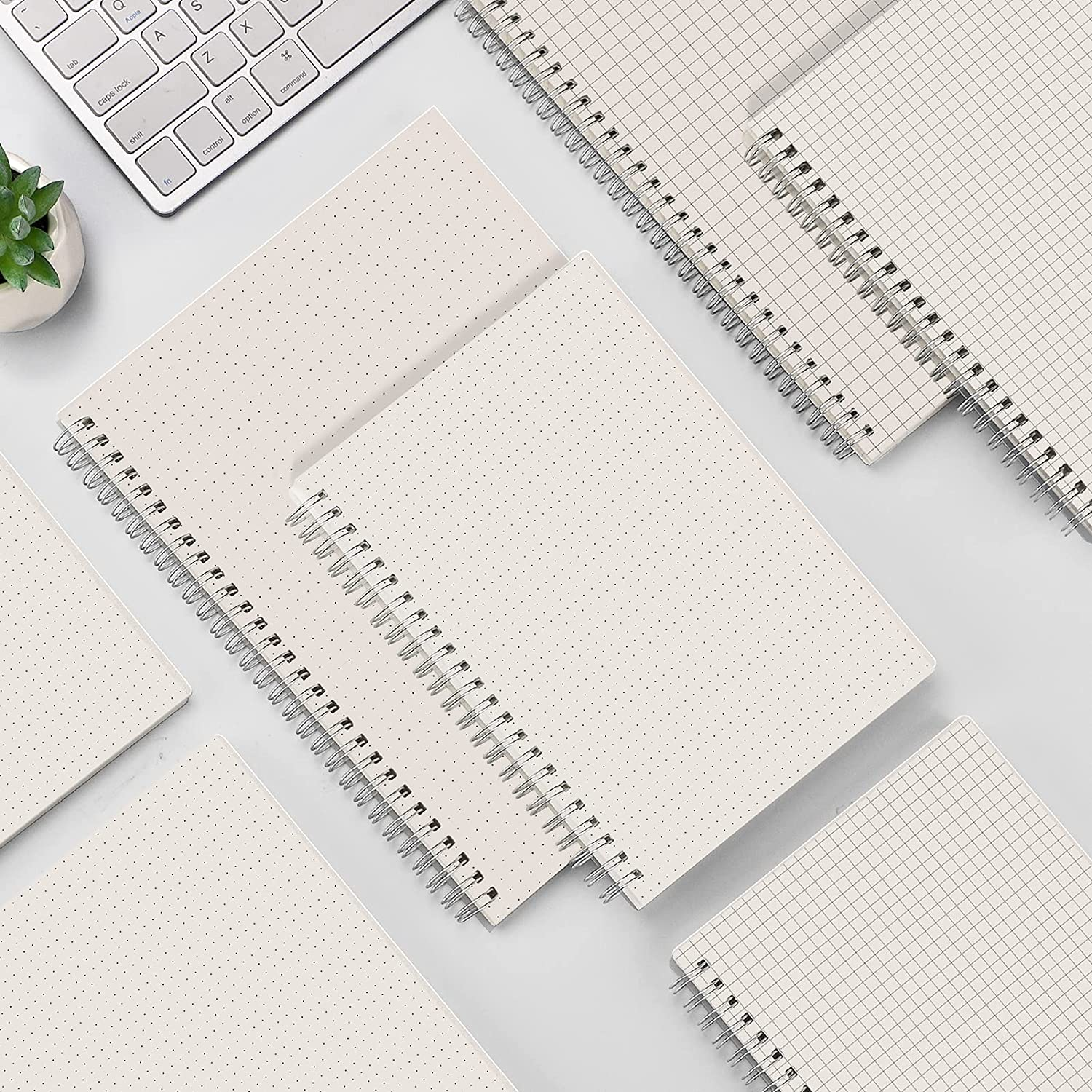 AHGXG (3-Pack) A5 Dotted Spiral Notebook, 5X8 Dot Grid Journal with 100 GSM Thick Paper for Bullet Journaling image number 2