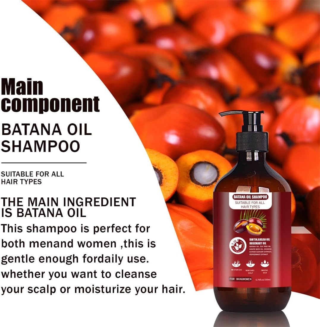 Ba-Tana Oil Hair Growth Shampoo, Natural Hair Loss Shampoo for Thinning Hair for Women and Men, Thickening Hair Treatment & Regrowth, Daily Hair Care at Home image number 6