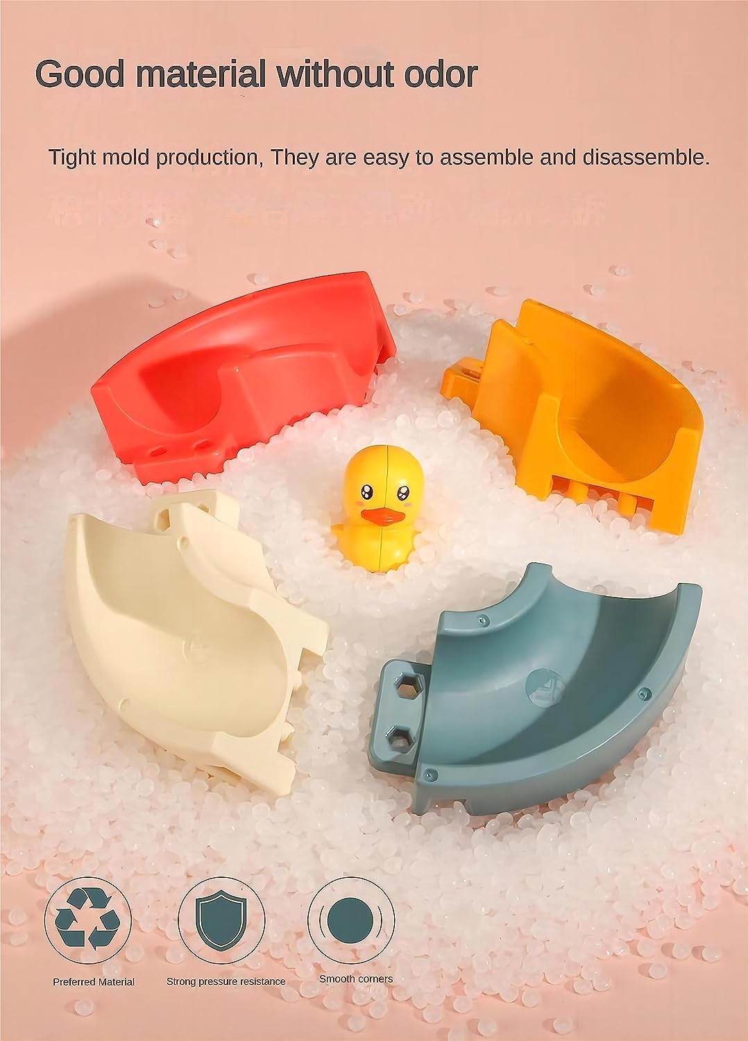 48 PCS Baby Bath Toys Set, Slide Duck,Toy Ducks -Interactive Water Slide Toy Track with Suction Cups-Fun Water Toys for Bathtub-1-8 Years Old- Boys and Girls Gifts image number 5