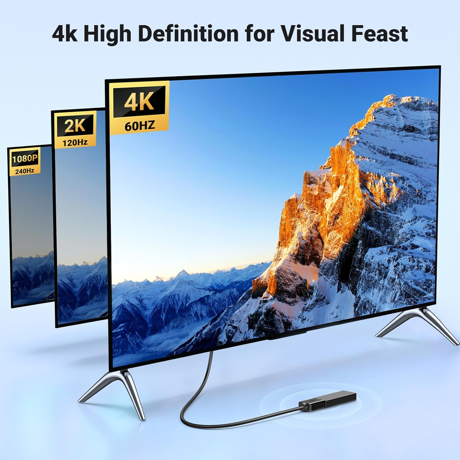 UGREEN 4K@60Hz HDMI Extension Cable 0.5M, Extender Male to Female Compatible with Switch Xbox One S 360 PS5 PS4 Roku TV Stick Blu Ray Player Google Chromecast HDTV Laptop PC image number 1