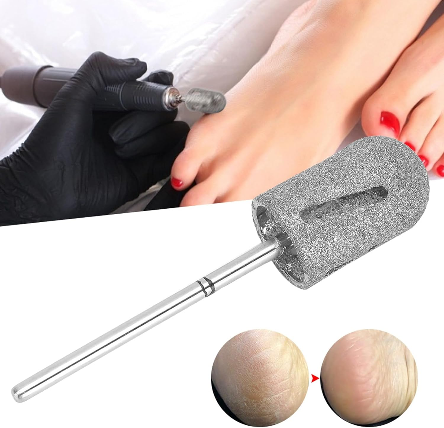 Stainless Steel Toenail Drill Bit Pedicure Callus Grinding Polishing Head