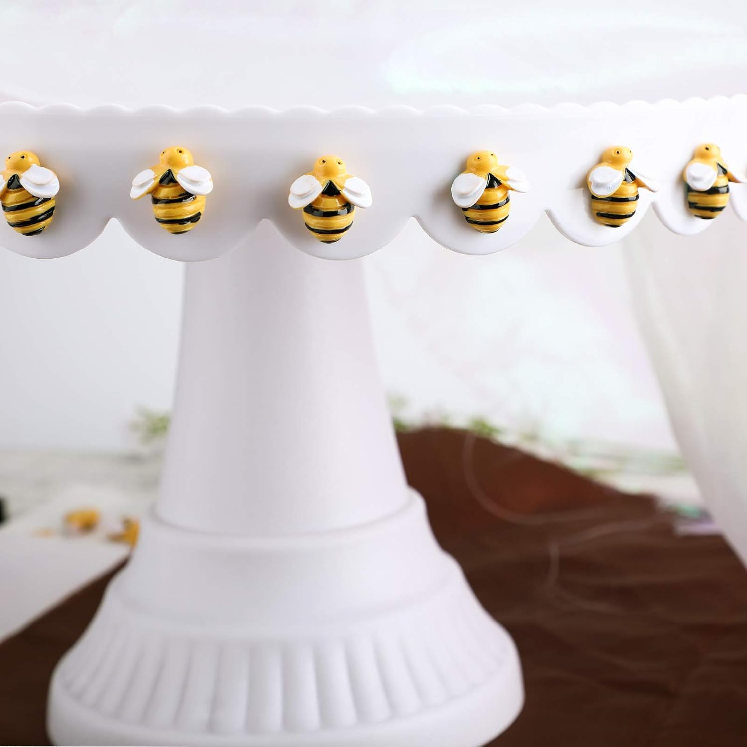 AIEX 50 Pieces 0.74 Inch Tiny Resin Bees Flatback Embellishment Bee Shaped Ornament with a Storage Box for DIY Craft Party Home Decor image number 3