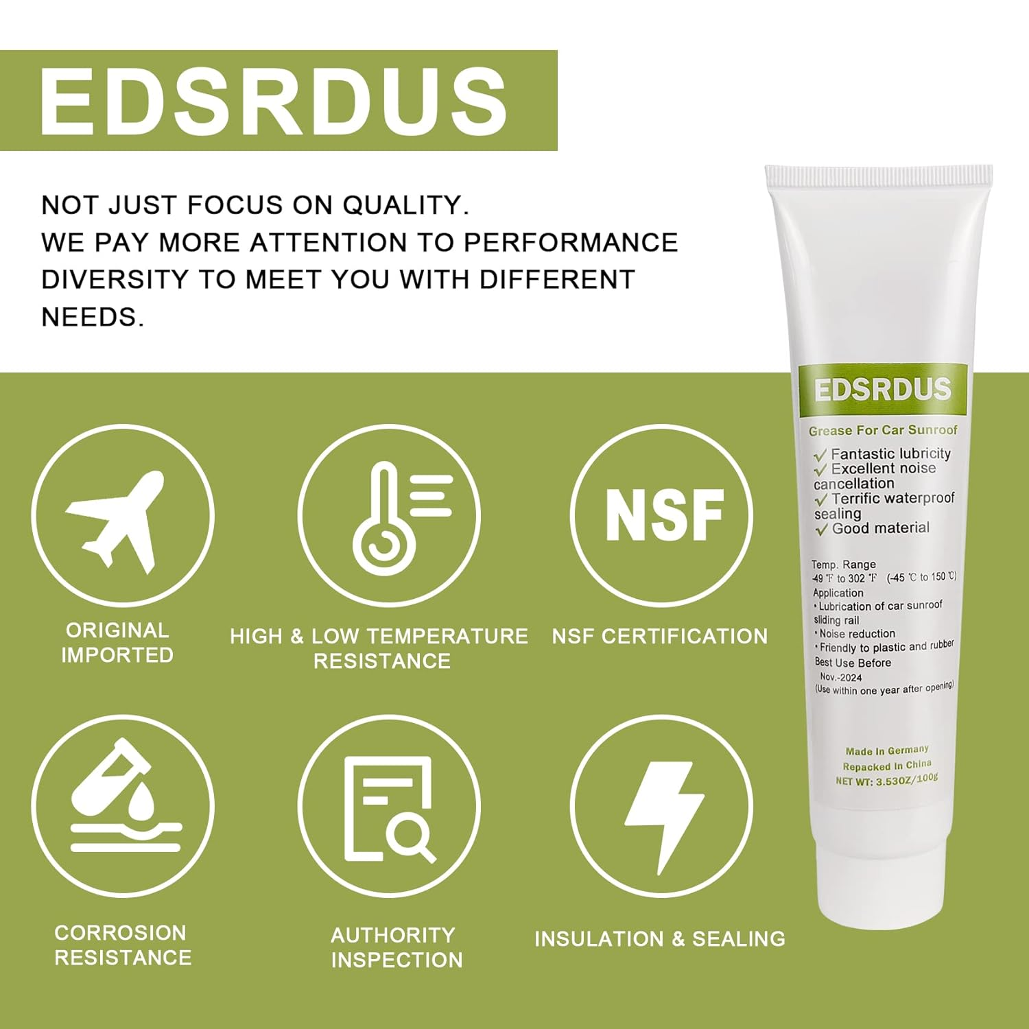 EDSRDUS Automobile Sunroof Grease 3.5OZ for Greasing & Cleaning the Track on the Car Sunroof & Reducing Noise Prolong the Life image number 3