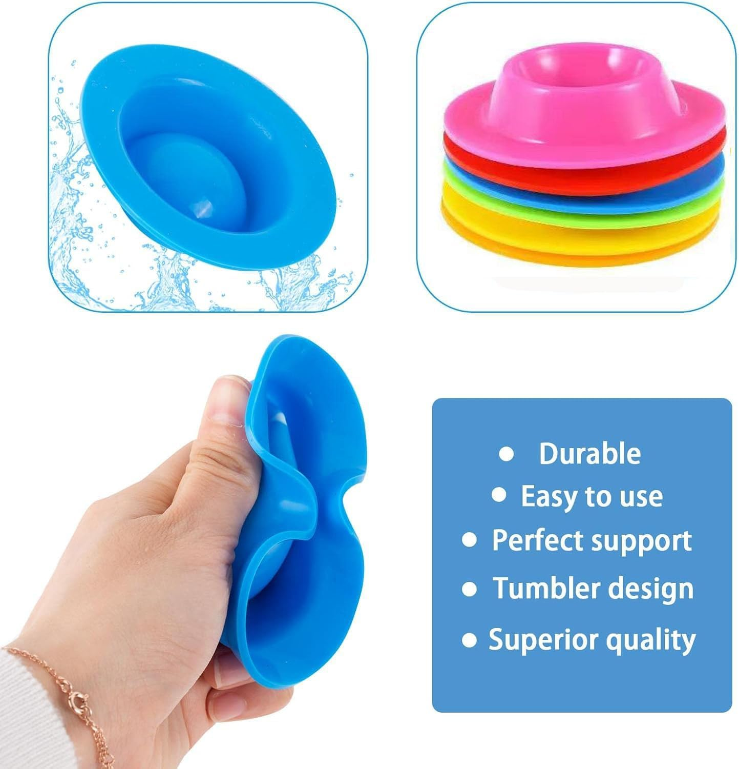WADY 6PCS Silicone Egg Holder, Silicone Egg Cup Egg Stand Tray for Boiled Eggs, 8.6Cm Colorful Egg Cups,Egg Cup,Egg Cups for Boiled Eggs, Colorful Egg Cups for Breakfast Kitchen Outdoor Camping Kids