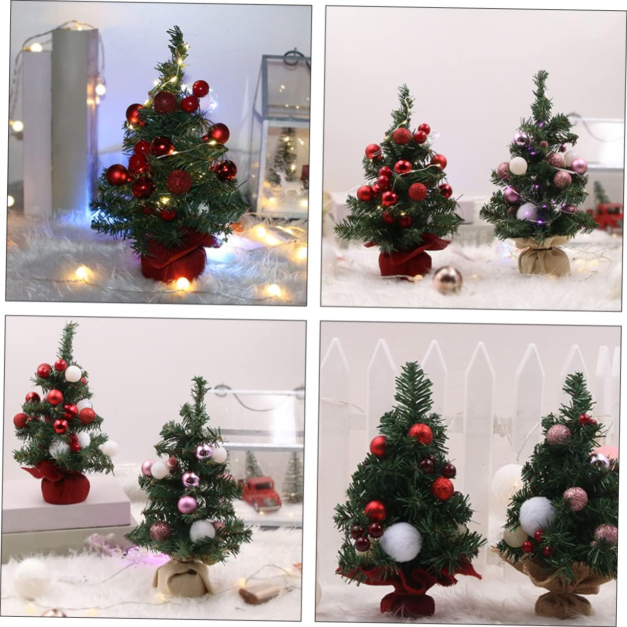 Mini Christmas Tree Christmas Tree Simulation for Tabletop Decor Slim for Home Office Hotel Window Display image number 5