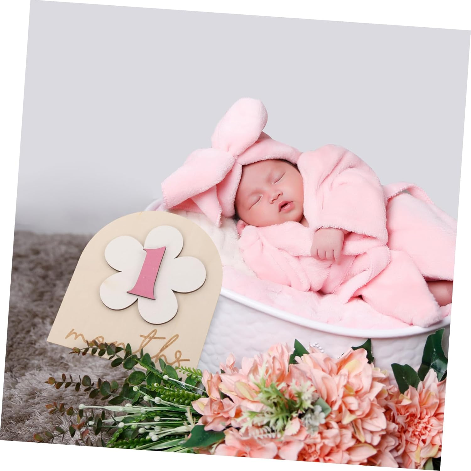 NUOBESTY Wooden Monthly Milestone Cards with Discs Natural Wood Photo Prop Kit for Newborn Photography Announcement and Growth Recording Safe and Decorative Months Signs image number 5