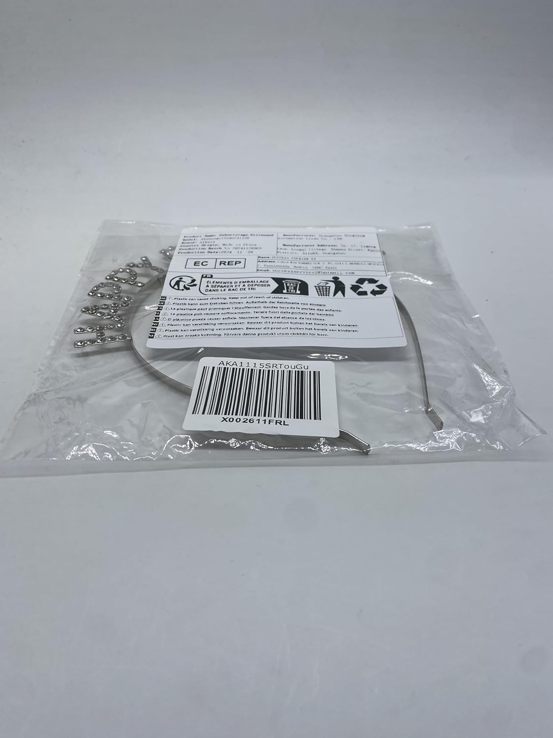 Aikeis Birthday Tiara, Little Birthday Crown Tiara, Little Girl Birthday Headband, Small Rhinestone Headband, Happy Birthday Tiara Hair Accessory (Silver) image number 3