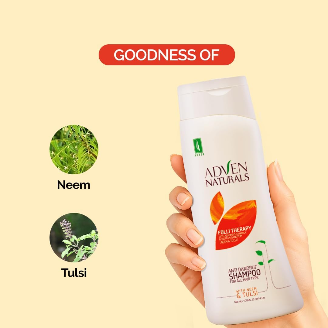 Adven Naturals Anti-Dandruff Shampoo with Neem & Tulsi - Pack of 2 (200ML Each) image number 4