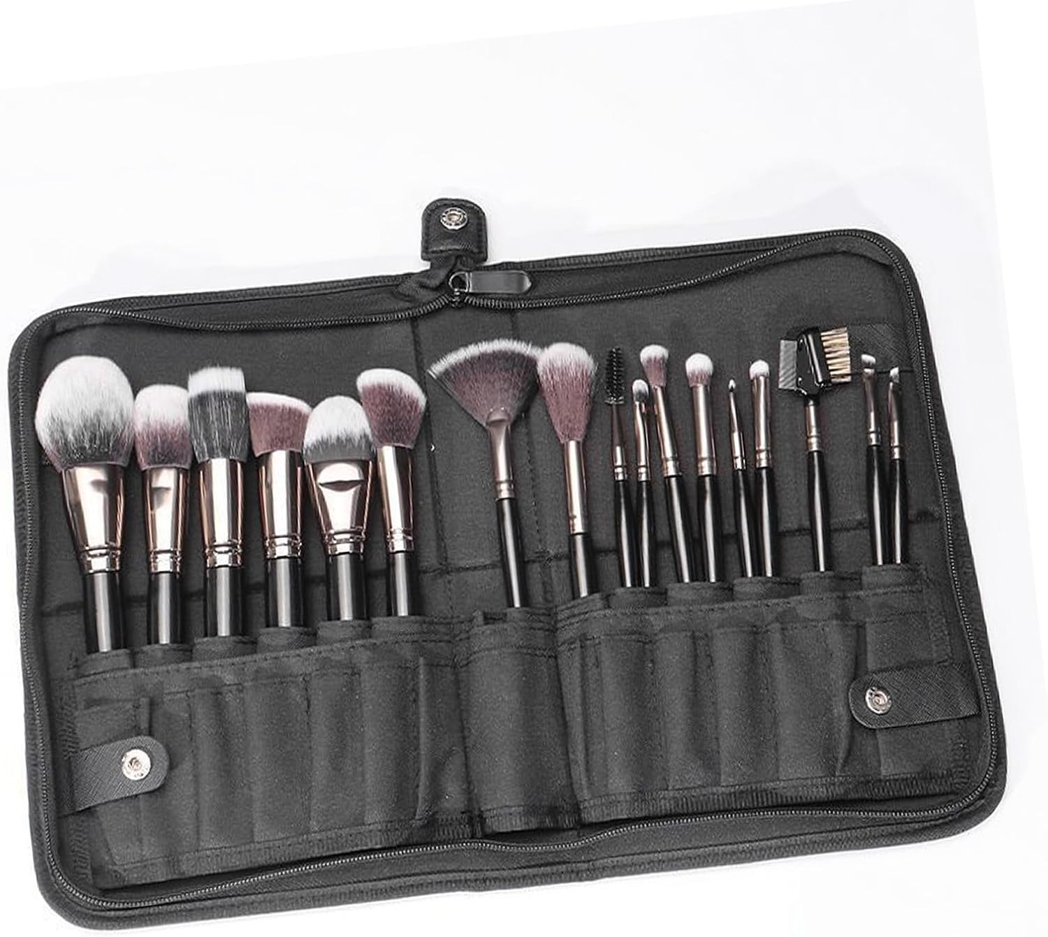 Makeup Brush Holder, Large Capacity Cosmetic Portable Organizer, Makeup Brush Organizer, Folding Cosmetic Storage Bags Pouch for Travel Easy Access Women image number 5