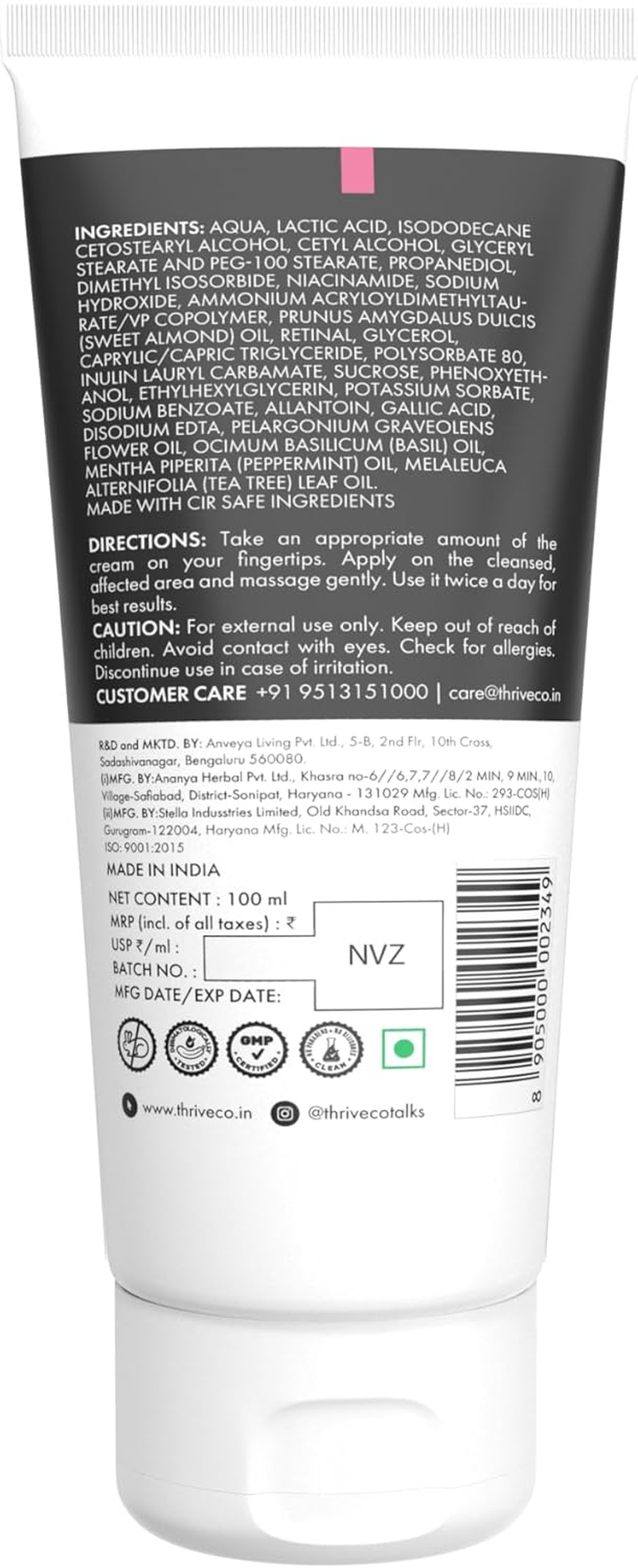 Thriveco Dark Patches Corrector, Depigmenting Cream, for Body Discoloration Neck, Underarms, Elbows & Knees, Non Sticky Triple Action Formula 100Ml Vegan Nonsticky Expert Formula image number 4