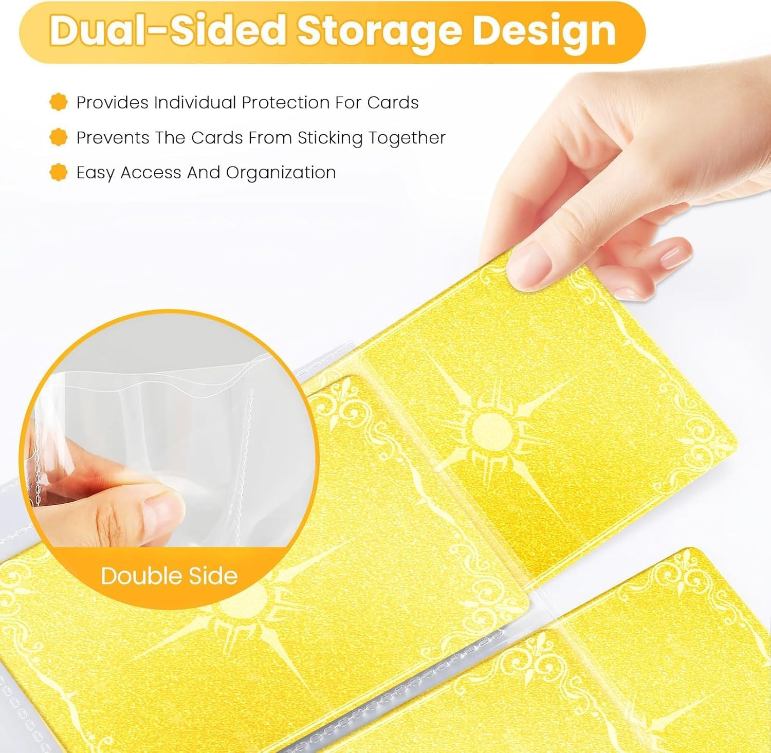 Trading Card Binder, 900 Pockets Card Binder, 9-Poccket Sided Pocket Sports Collectible Trading Card Albums with 50 Removable Sleeves for Basketball Baseball Football Playing TCG Card image number 1