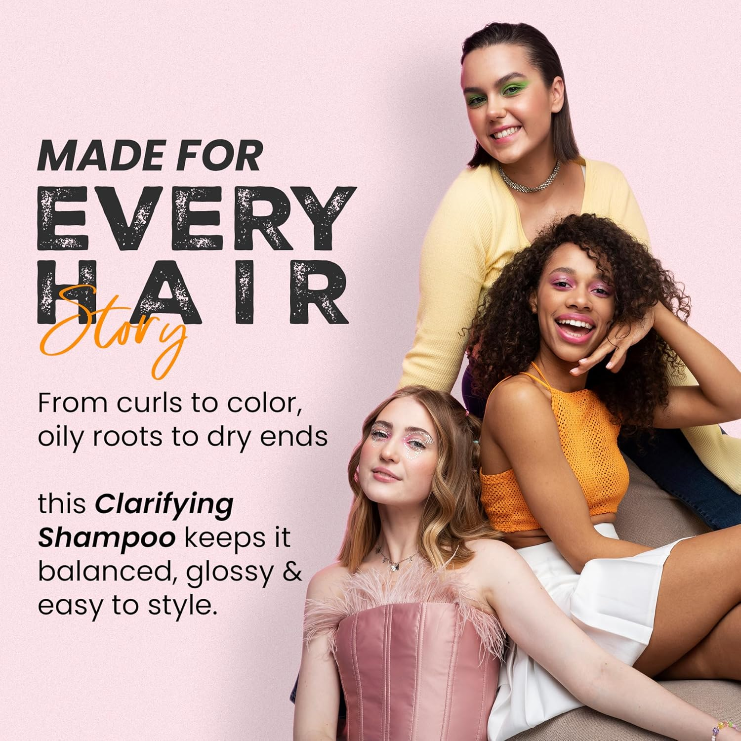 Herbishh Clarifying Deep Cleansing Shampoo (16.91 Fl Oz) Shampoo for Oily Hair & Build Up, Oil Control Cleanser for Women, Color Safe Formula for Curly & Color Treated Hair image number 3