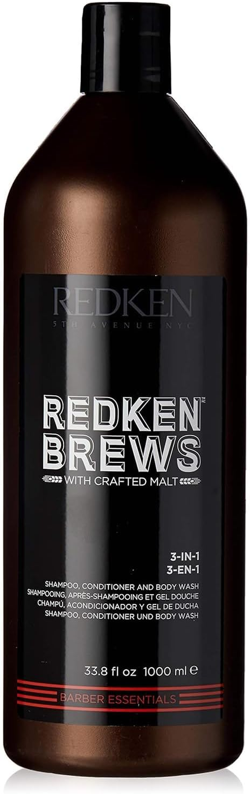 Redken Brews 3-In-1 Men'S Shampoo, Conditioner and Body Wash - Multi-Purpose Hair & Body Cleanser for Men - Moisturizes & Hydrates, All-In-One Soap, 33.8 Fl Oz image number 4