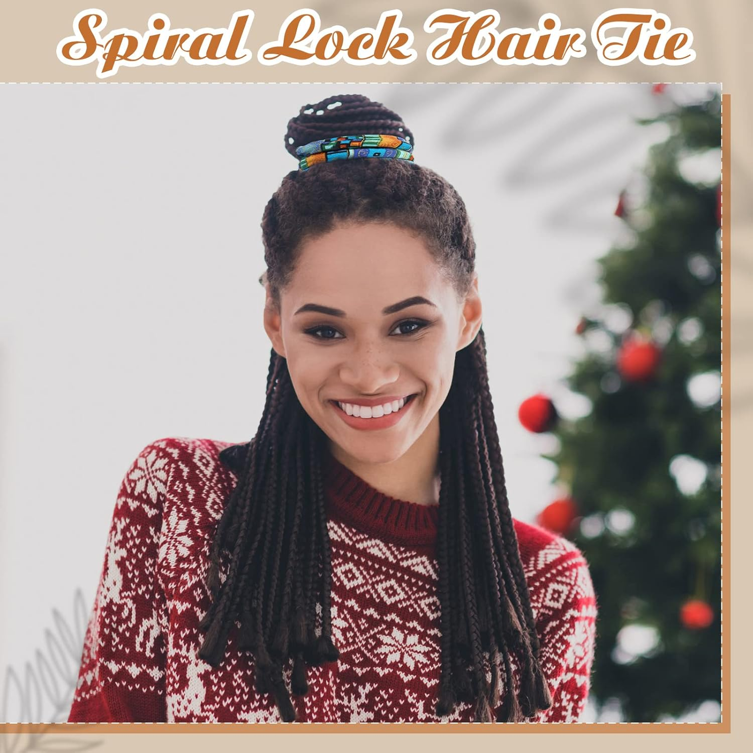 Hanaive 2 Pcs Spiral Lock Hair Tie Dreadlocks Accessories for Men Women Bendable Loc Hair Tie Dreadlocks Ponytail Holder Long Dread Bands for Braids(Stylish Pattern) image number 4