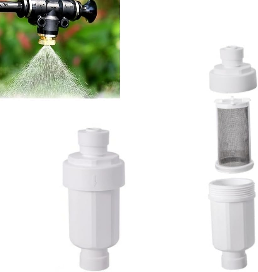 2Pcs Misting System Filter 100 Mesh Calcium Inhibitor Filter for 1/4 Tubing Quick Connect,Misting System Filter for Outdoor Cooling System Patio Outdoor Misting System,Prevent Blockage