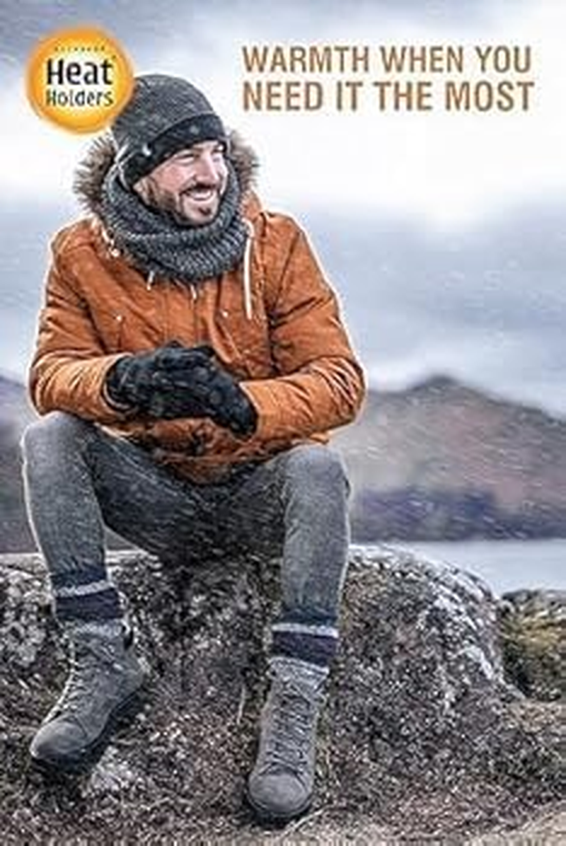 HEAT HOLDERS | Sockshop | Men'S Oran Thermal Beanie | Winter Warmth | Soft, Cozy Knit | One Size Fits Most | Perfect for Cold Weather Protection and Comfort - Charcoal image number 6