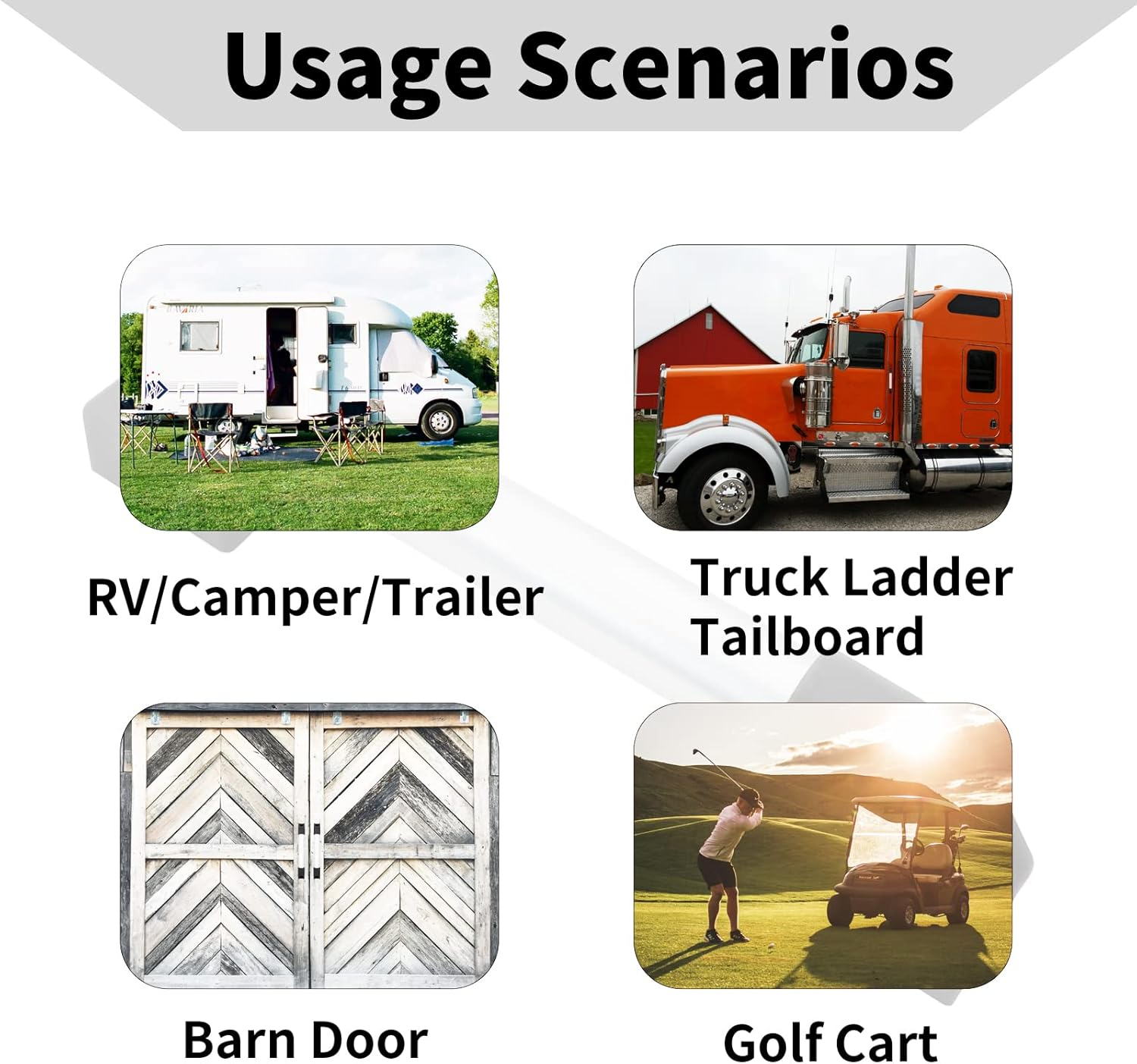 ESUDNT RV Grab Door Handle, Aluminum for Camper, Trailer, Cargo Trailer, Motor Home, Boat, Automotive (2 Pack, Come with Screws) - White image number 4