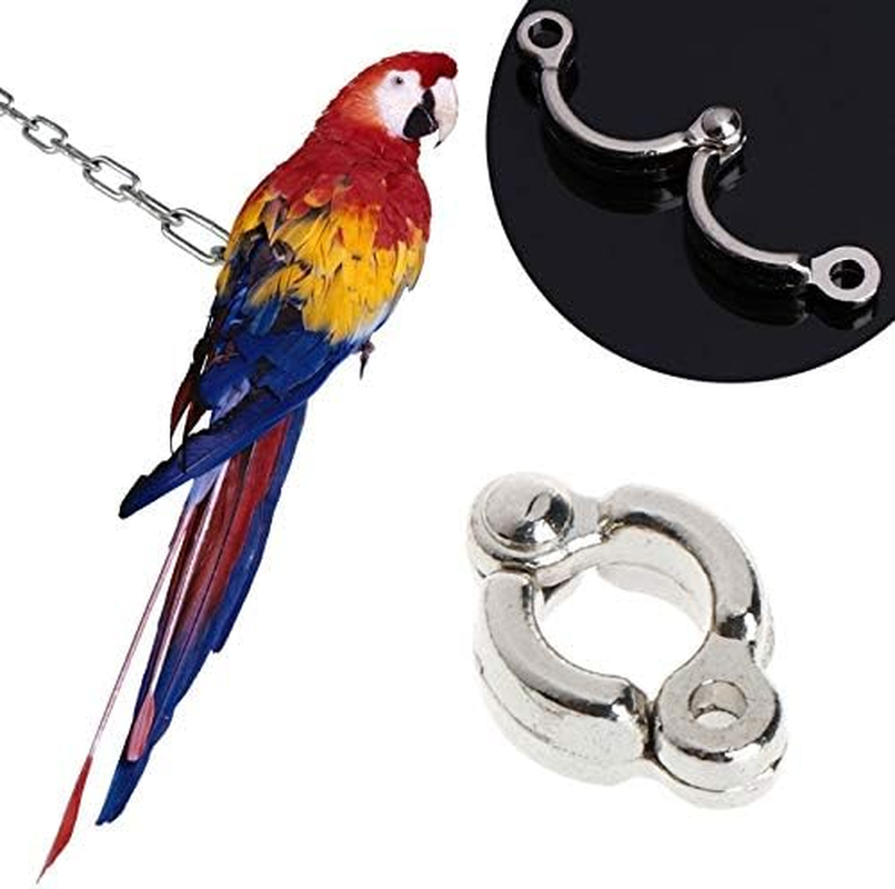 ROYJJ Bird Foot Rings Metal Parrot Leg Outdoor Fly Training Active Opening Clip Accessories for Small Large Birds image number 4