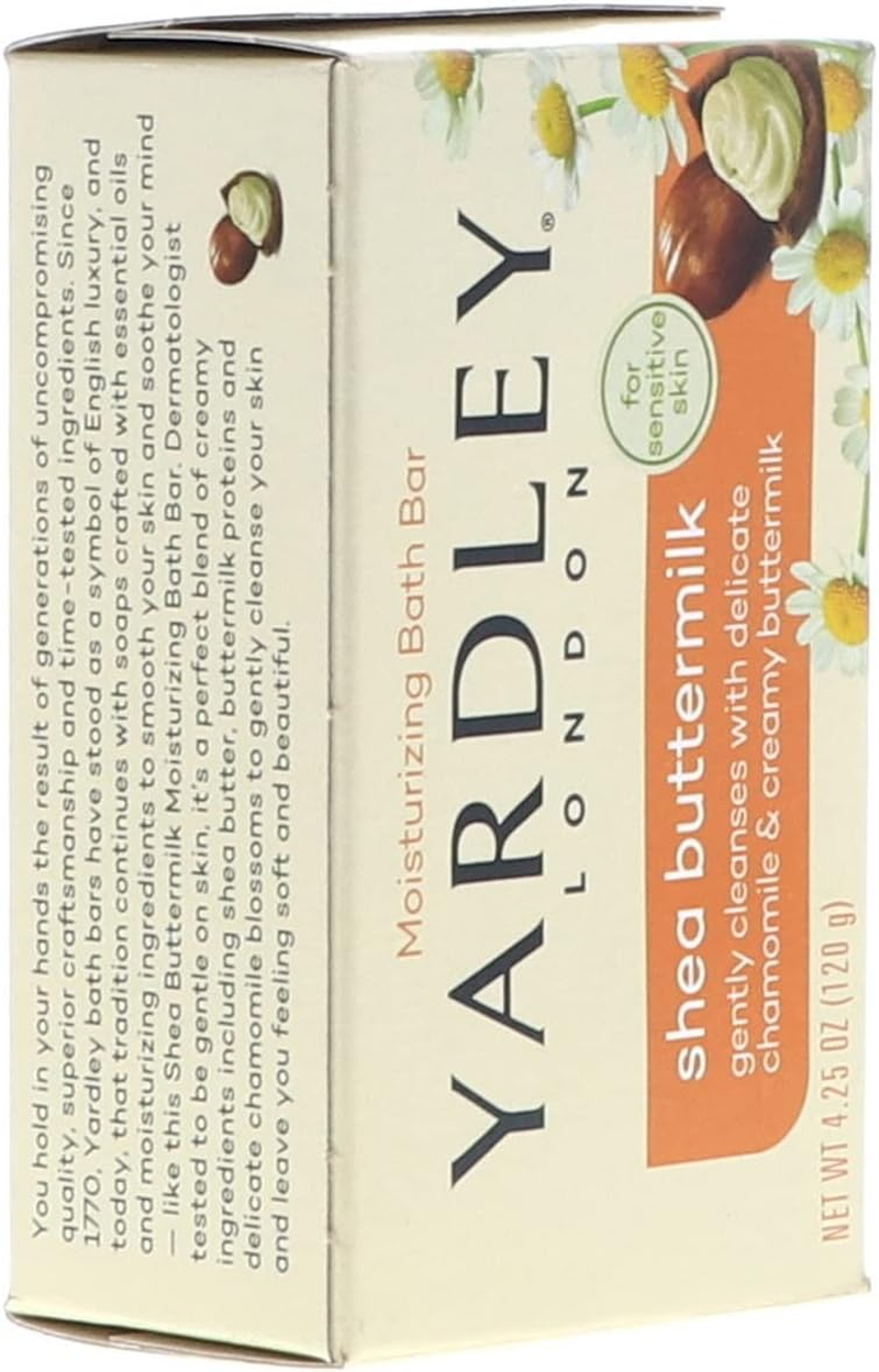 Yardley London Sensitive Skin Shea Buttermilk Bar Soap, 4.25 Oz (Pack of 12) image number 2