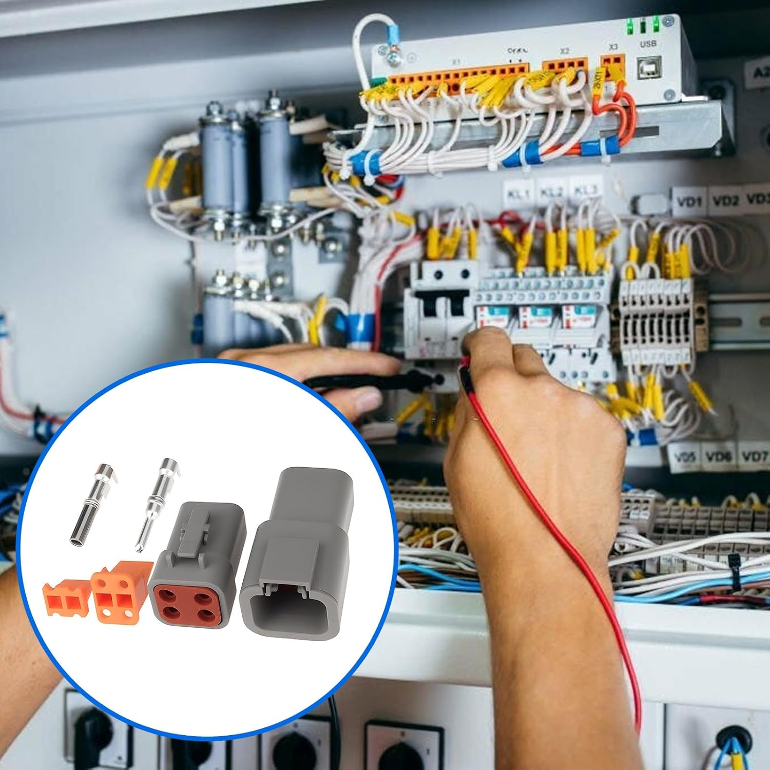 Emagtech 1 Set DTP Series 4-Pin Waterproof Connector DTP04-4P DTP06-4S for Electrical image number 4