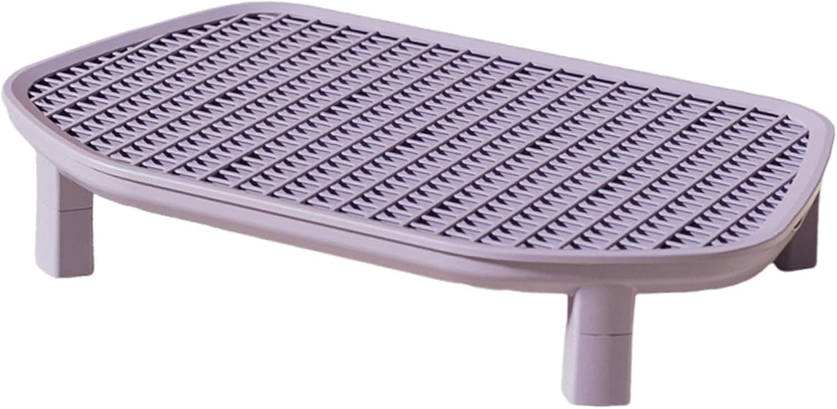 Perfk Cat Litter Box Step Kitten Litters Box Footboard, Reusable, Portable Practical Nonslip Easy to Litter Trapping Step, Pink