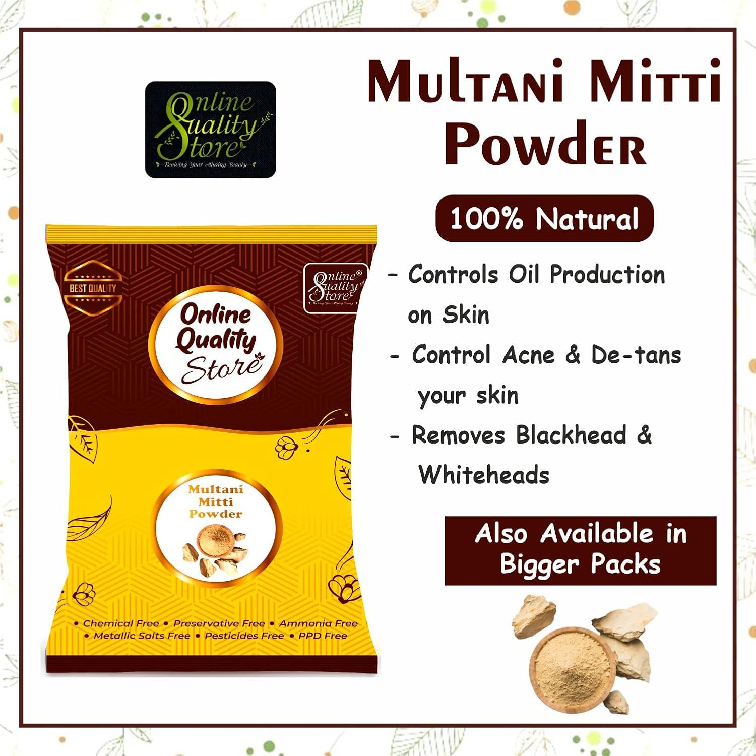 Online Quality Store Amla(175 Grams) Reetha(175 Grams) Shikakai(175 Grams) Multani Mitti(200 Grams) and Alovera Powder(175 Grams) for Hair in Separate Packaging (Total :- 900 Grams) - Offer of the Day image number 5